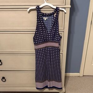 Max Studio Navy and Pink Geometric Mini Dress